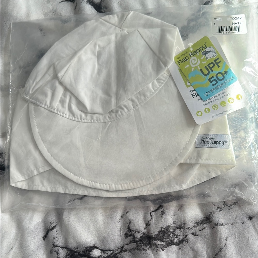 Original Flap Happy Kids White Sun Hat
